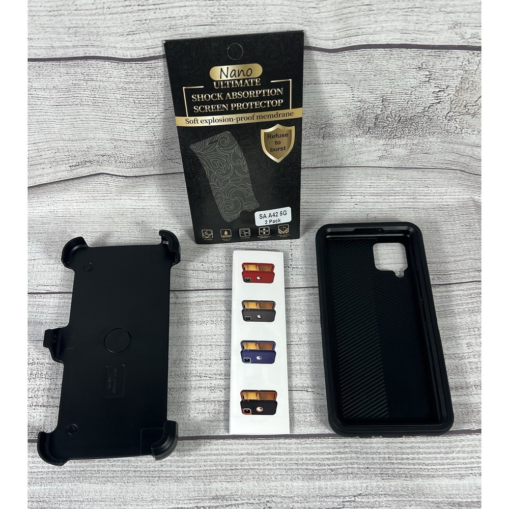 Samsung Galaxy A42 5G Rugged Case Holster + 2 Pack Screen‎ Protectors